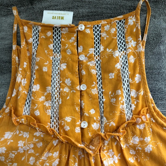 Anthropologie/ Maeve yellow floral tank size S - Picture 6 of 8